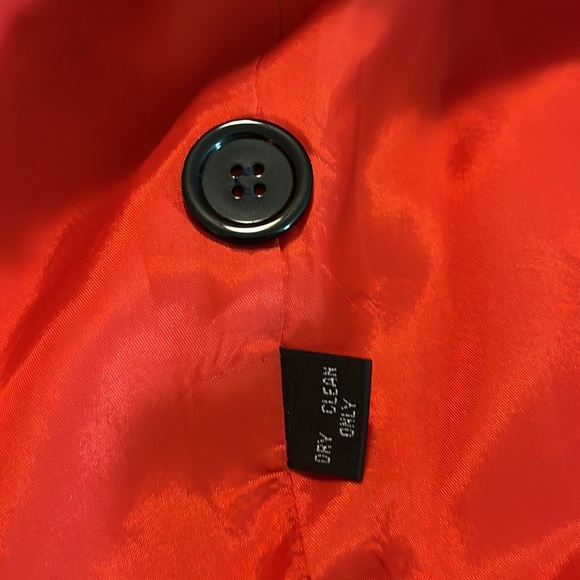 Linda Allan's ELLEN TRACY Size 14 Linen Blazer Textured monochromatic tomato red - Picture 11 of 16